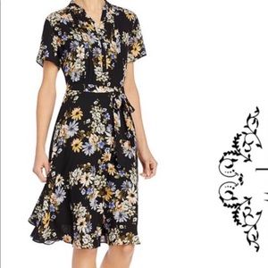 Nanette Lepore Floral Print Short Sleeve Dress 6